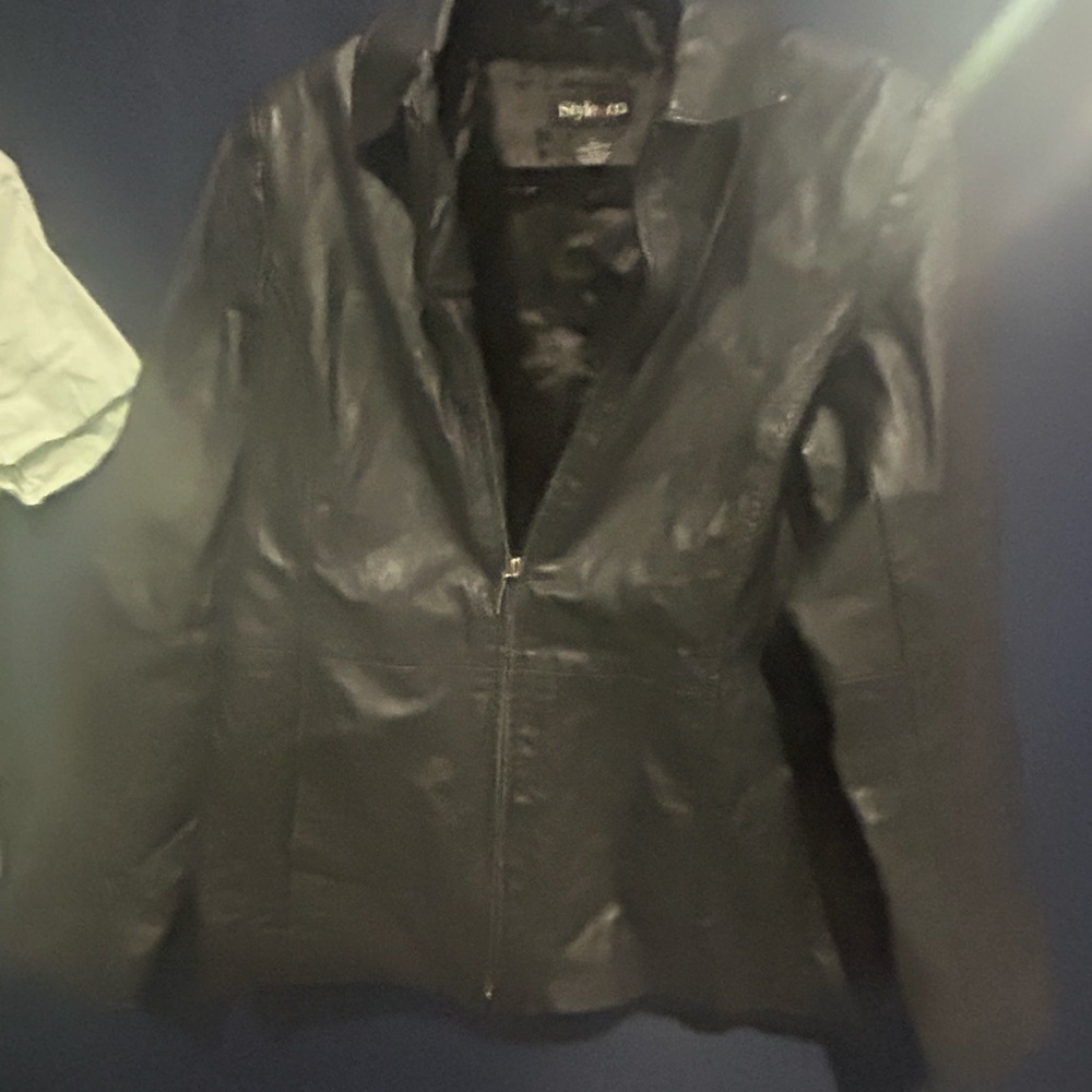 Style and company Black Leather Jacket size large